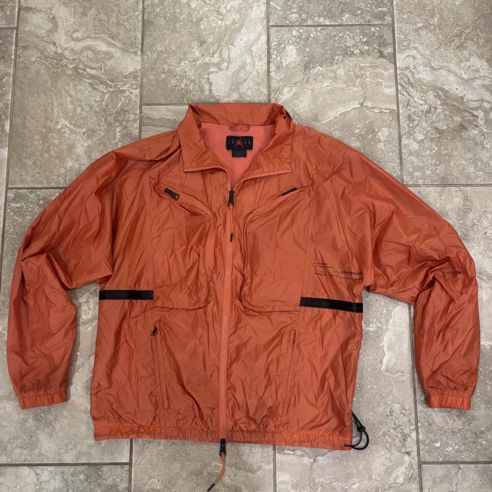 Jordan 23 Engineered Mens‎ Full Zip Lightweight Jacket Orange DM1863-872 Size L